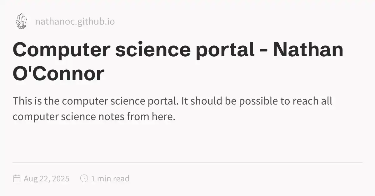 Computer science portal - Nathan O'Connor